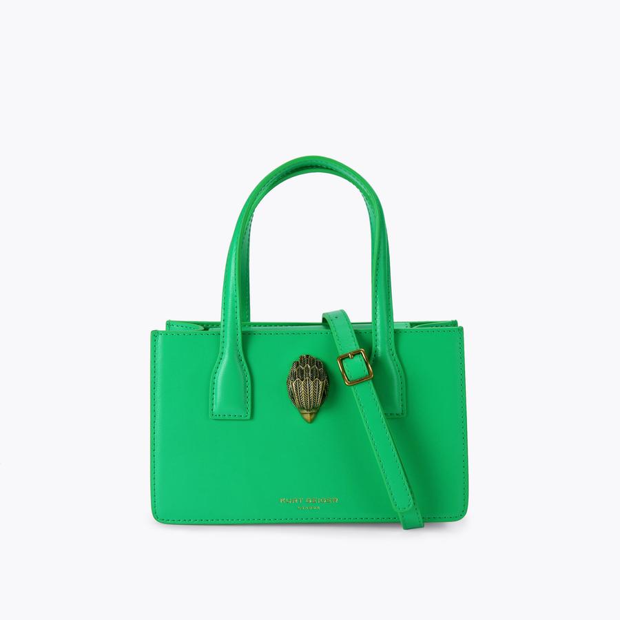 Neon Green good Leather Tote Bag