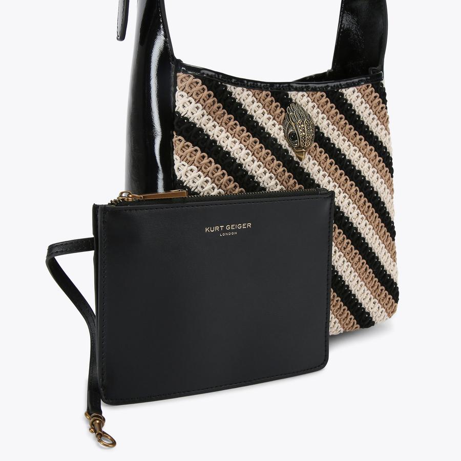 ショルダーバッグ・ポシェット KYLIAN Sia Linen 2color Sia Linen Hobo Bag SMALL BOND HOBO Raffia Woven Shoulder Purse by KURT GEIGER