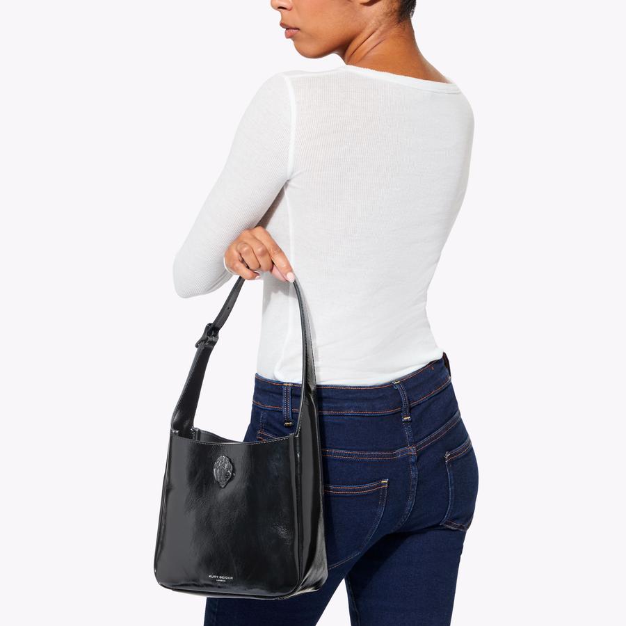 SMALL BOND HOBO DR Black Shoulder Hobo Purse by KURT GEIGER LONDON