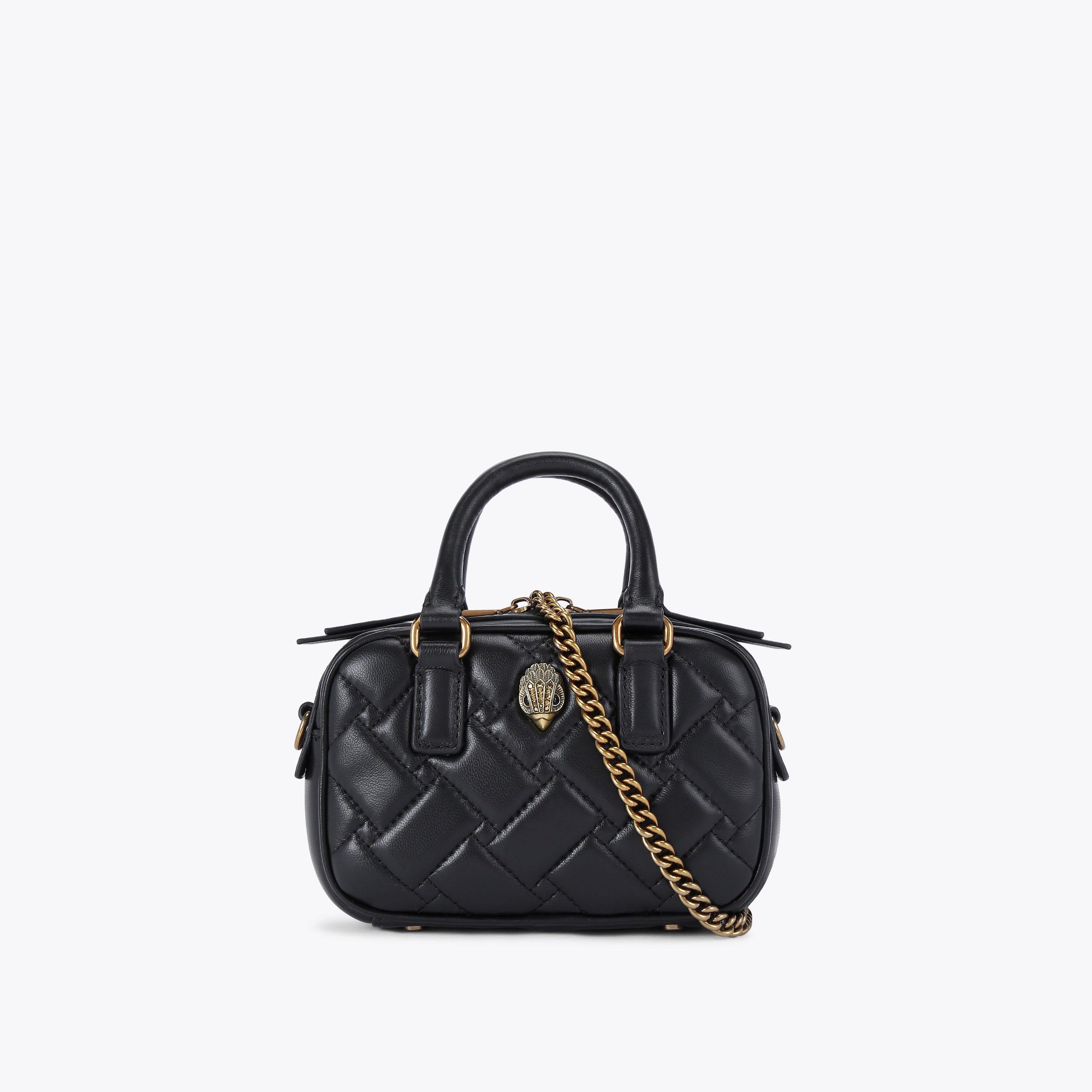 XS KENSINGTON DUFFLE BAG Black Leather Cross Body Bag by KURT
