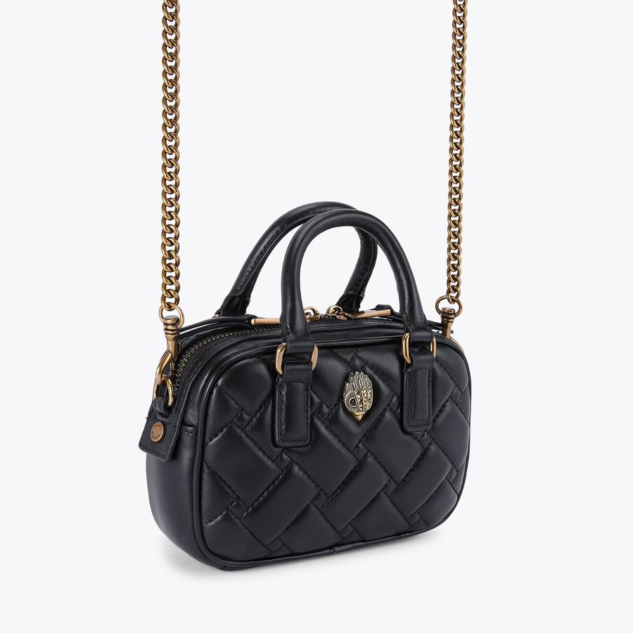 XS KENSINGTON DUFFLE BAG Black Leather Cross Body Bag by KURT