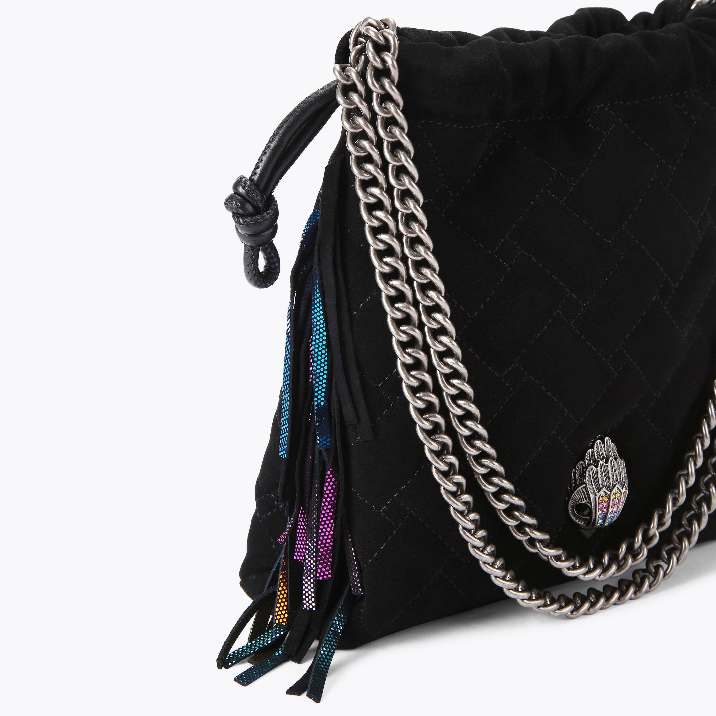 Black drawstring handbag sale