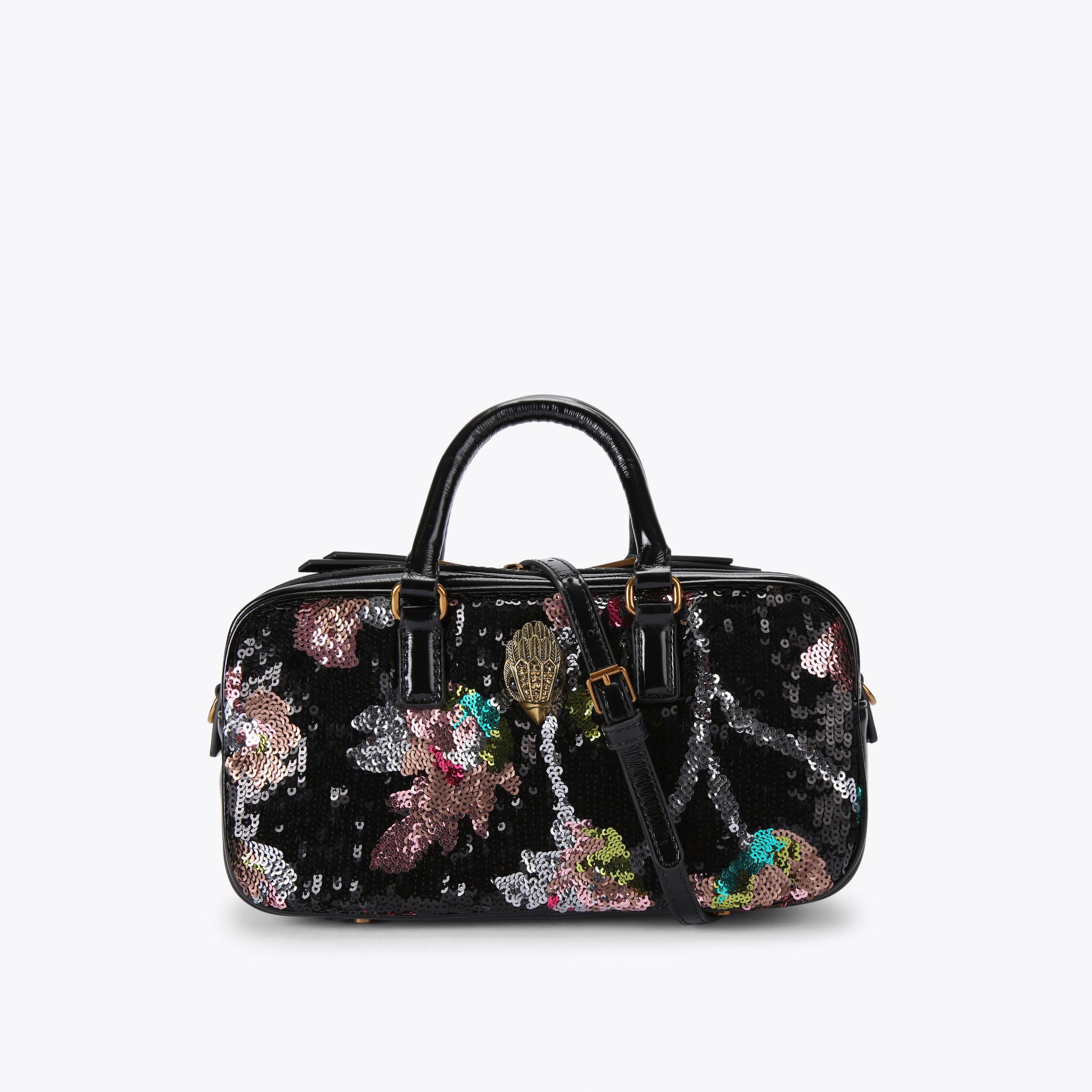 SM KENSINGTON DUFFLE BAG Black Sequin Cross Body Purse by KURT