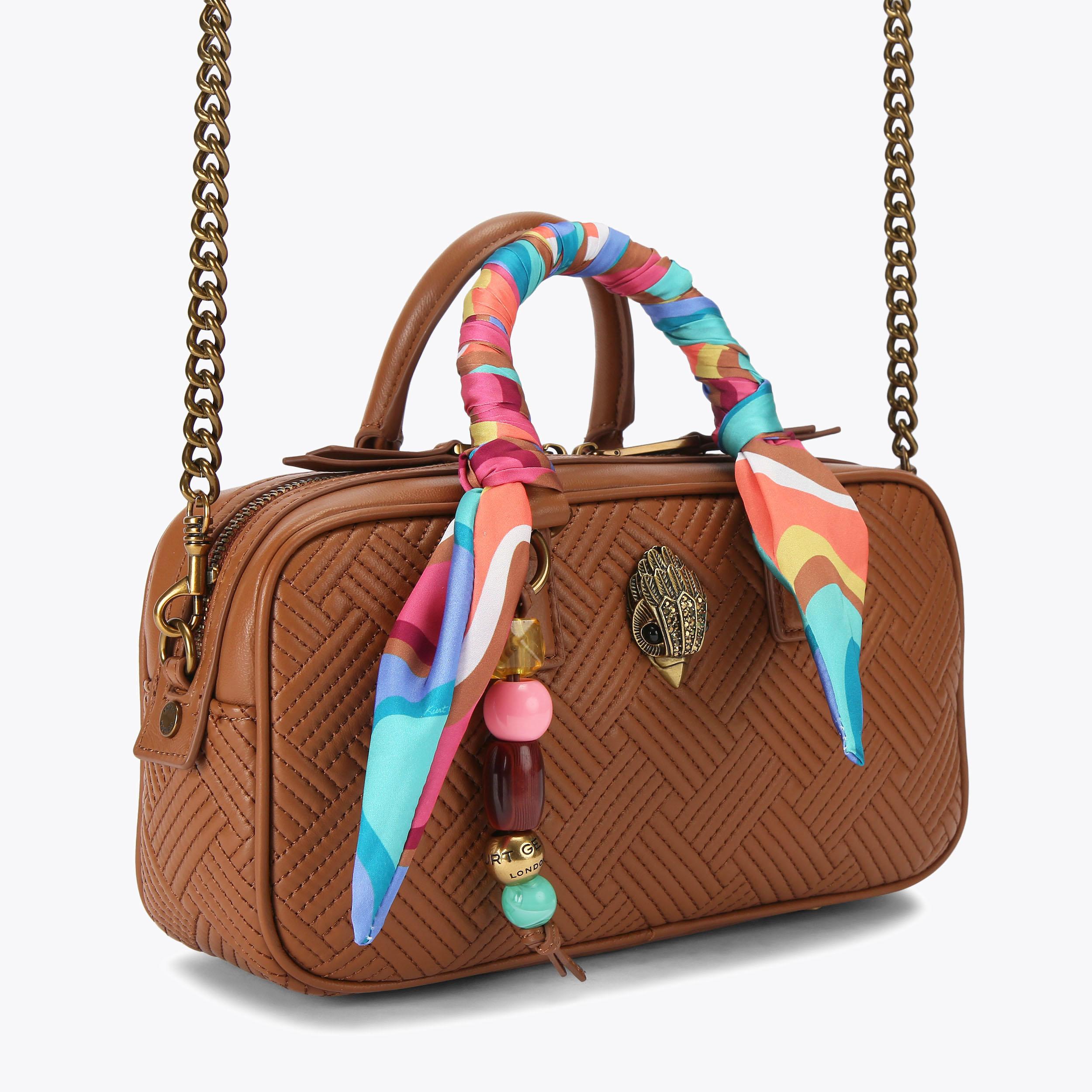 SM KENSINGTON DUFFLE BAG Tan Quilted Duffle Purse by KURT GEIGER