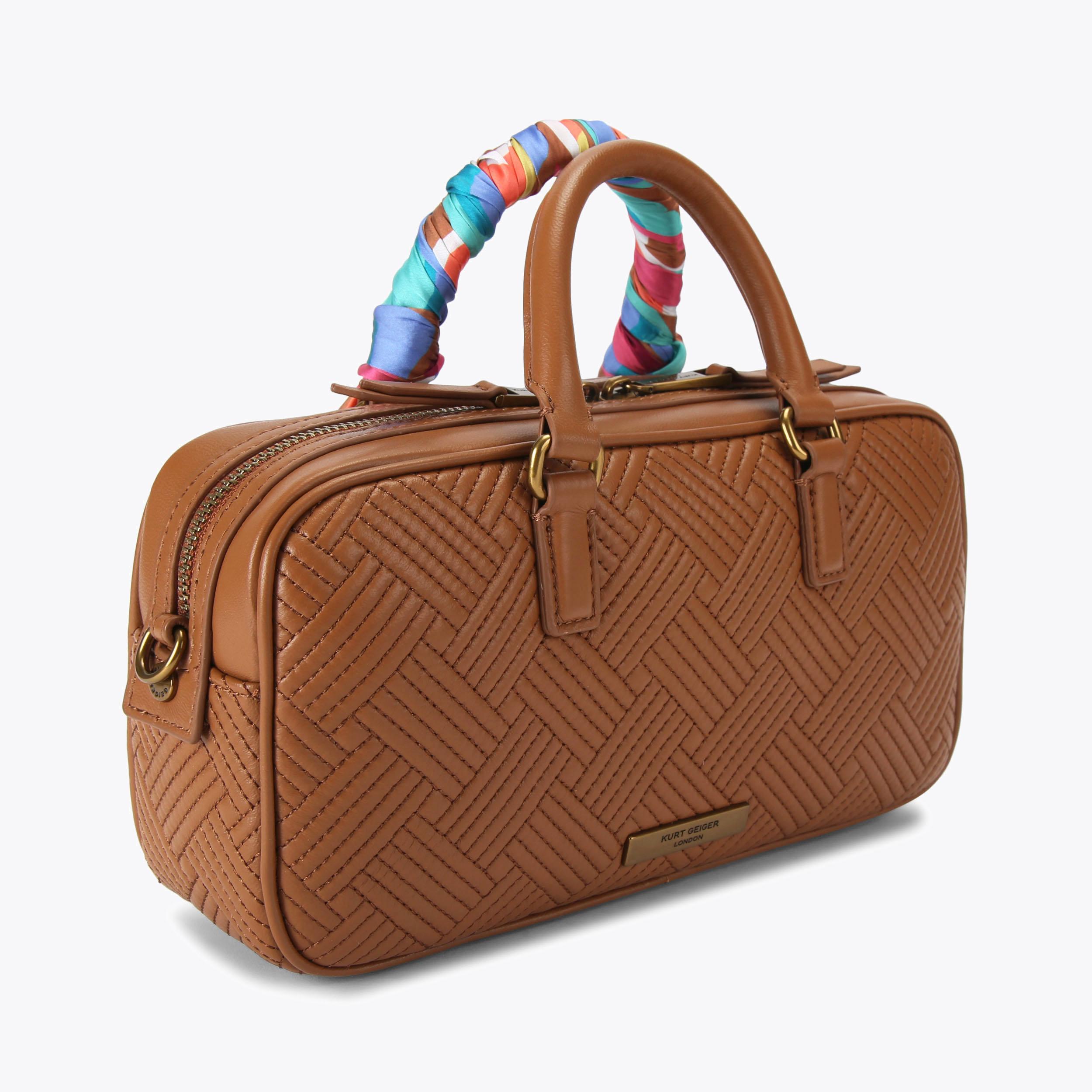 SM KENSINGTON DUFFLE BAG Tan Quilted Duffle Purse by KURT GEIGER