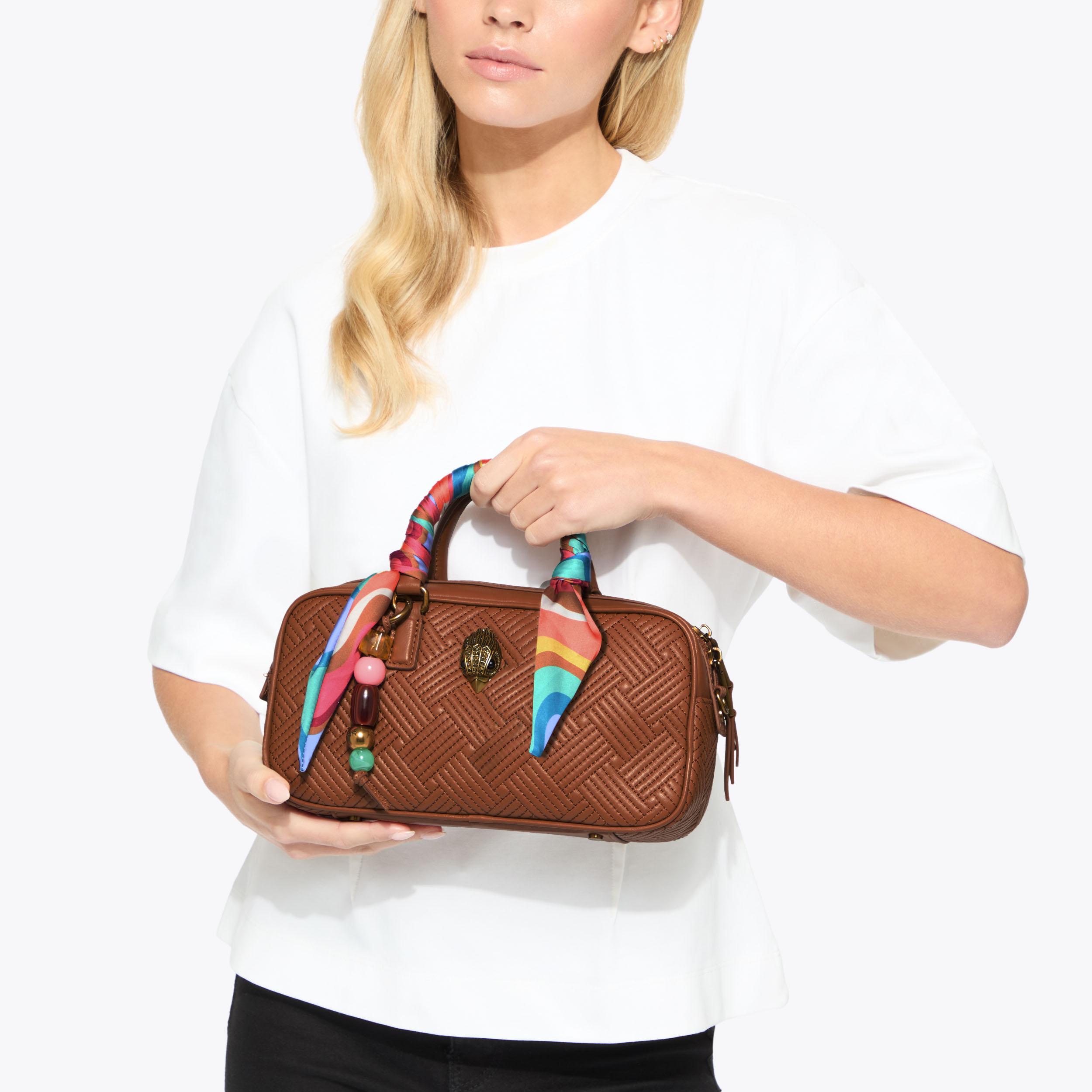 SM KENSINGTON DUFFLE BAG Tan Quilted Duffle Purse by KURT GEIGER