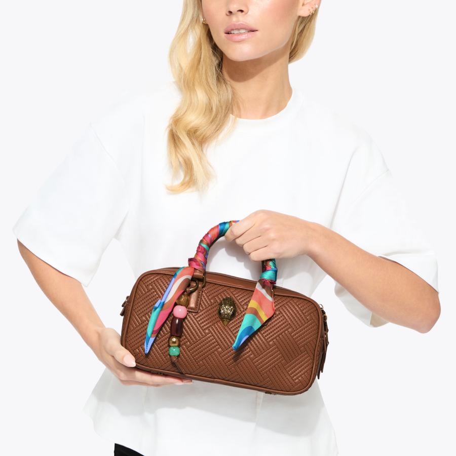 SM KENSINGTON DUFFLE BAG Tan Quilted Duffle Purse by KURT GEIGER