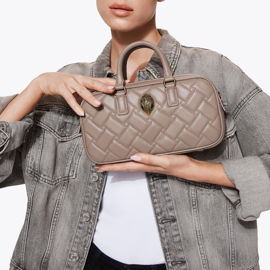 minireborn様 ブルゾン Sグレージュ SM KENSINGTON DUFFLE BAG Taupe Leather Duffle Bag by KURT GEIGER