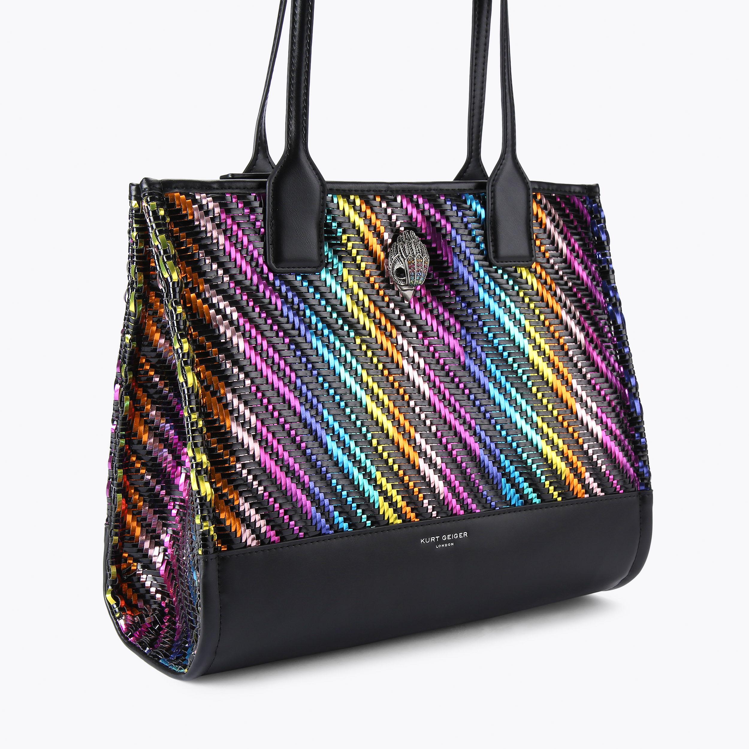 バッグ Rainbow Country All Leather Tote Bag ShoreBags Canvas Tote Bag with Leather - RAINBOW | Pigeon's