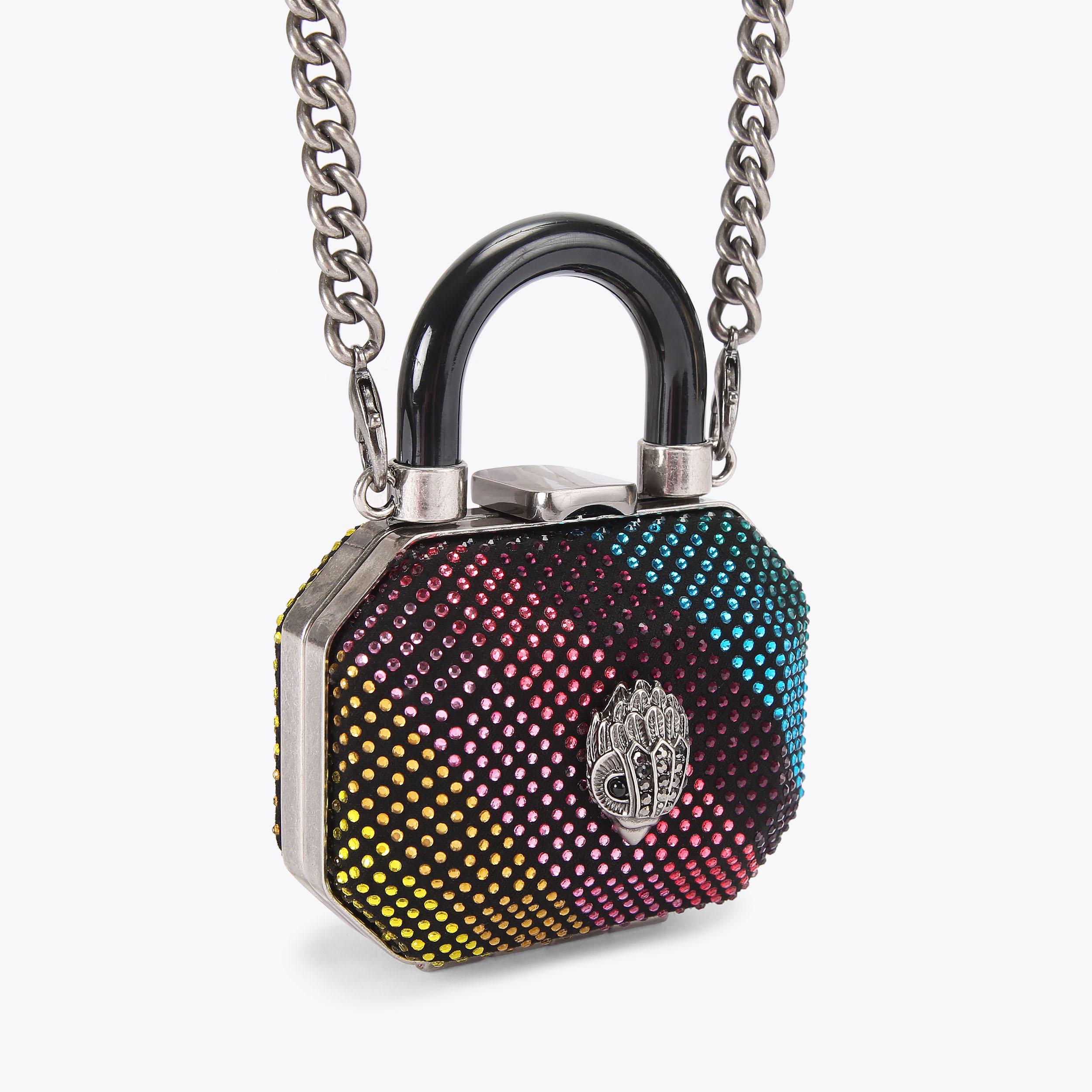 MICRO TOP HANDLE Rainbow Crystals Clutch by KURT GEIGER LONDON MICRO TOP HANDLE Rainbow Crystals Clutch by KURT GEIGER LONDON