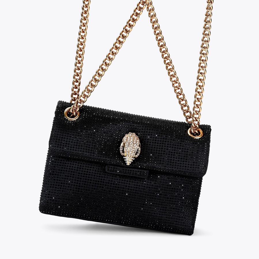 Kurt geiger mini kensington black leather cross body bag with chain hotsell