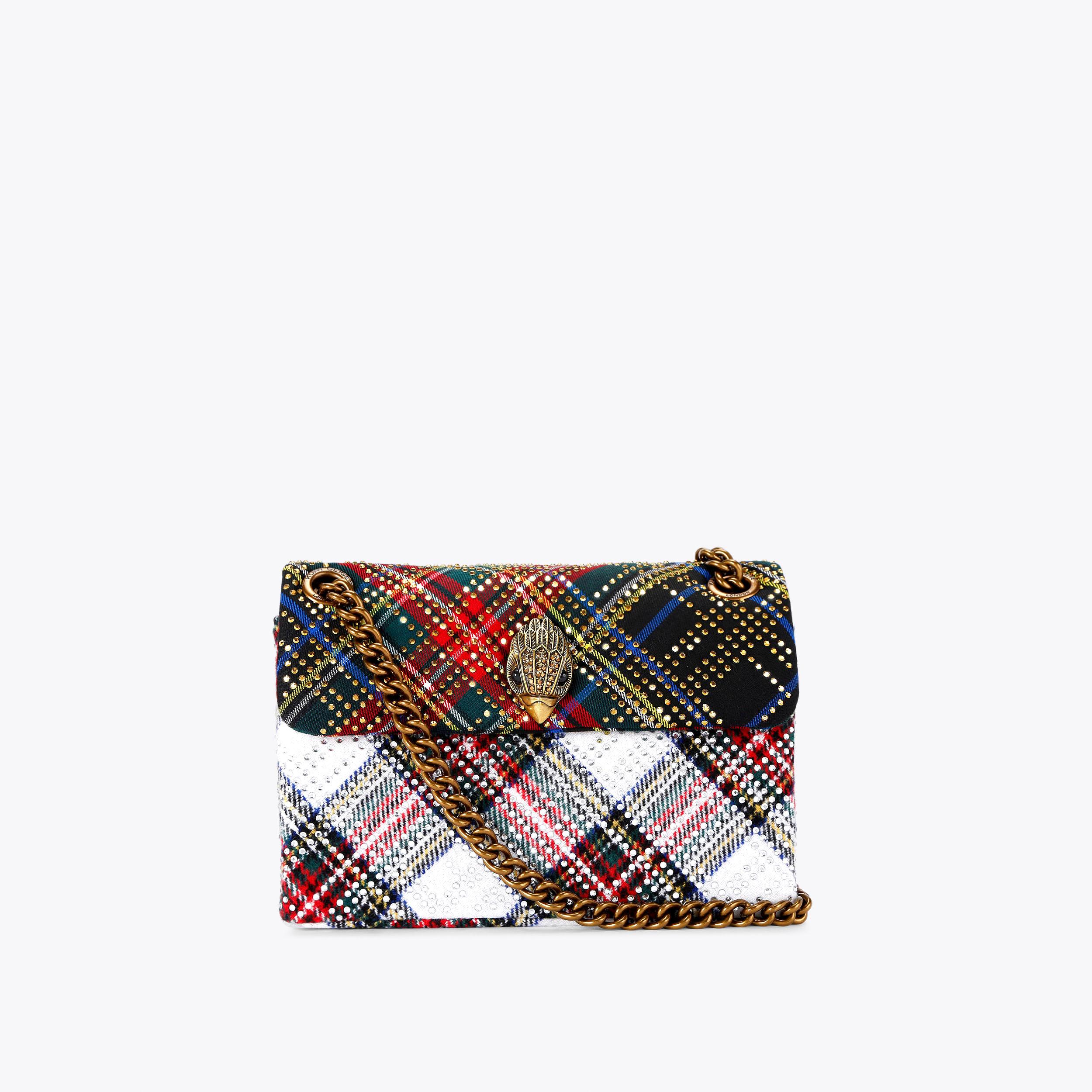 FABRIC MINI KENSINGTON Tartan Crystal Cross Body Purse by