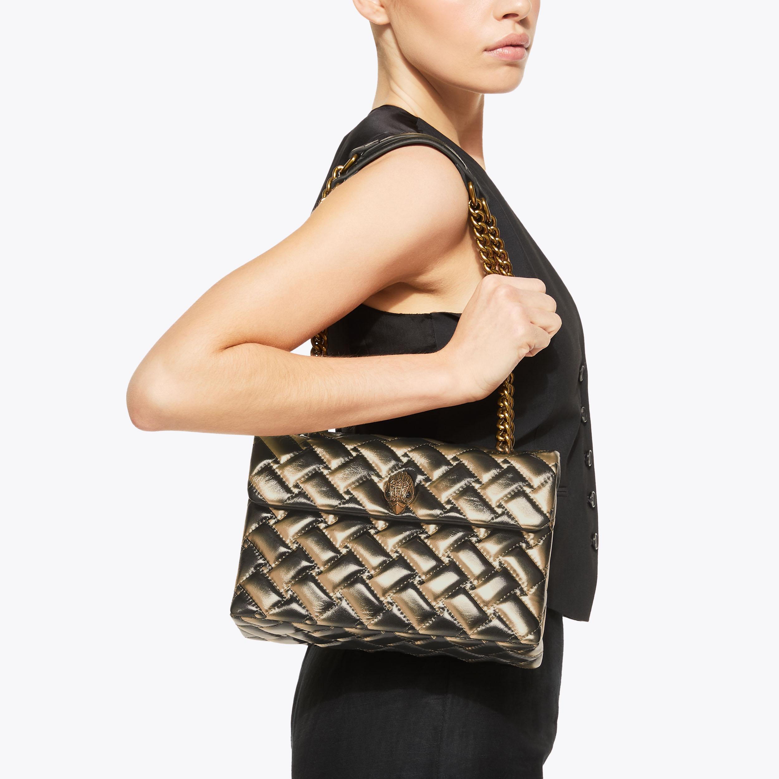 LEATHER KENSINGTON BAG Bronze Ombre Woven Leather Bag by KURT
