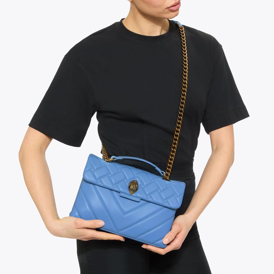 LEATHER KENSINGTON BAG Blue Leather Shoulder Purse by KURT