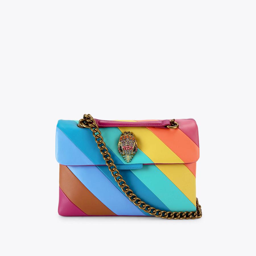 LEATHER KENSINGTON L Striped Leather Shoulder Purse by KURT