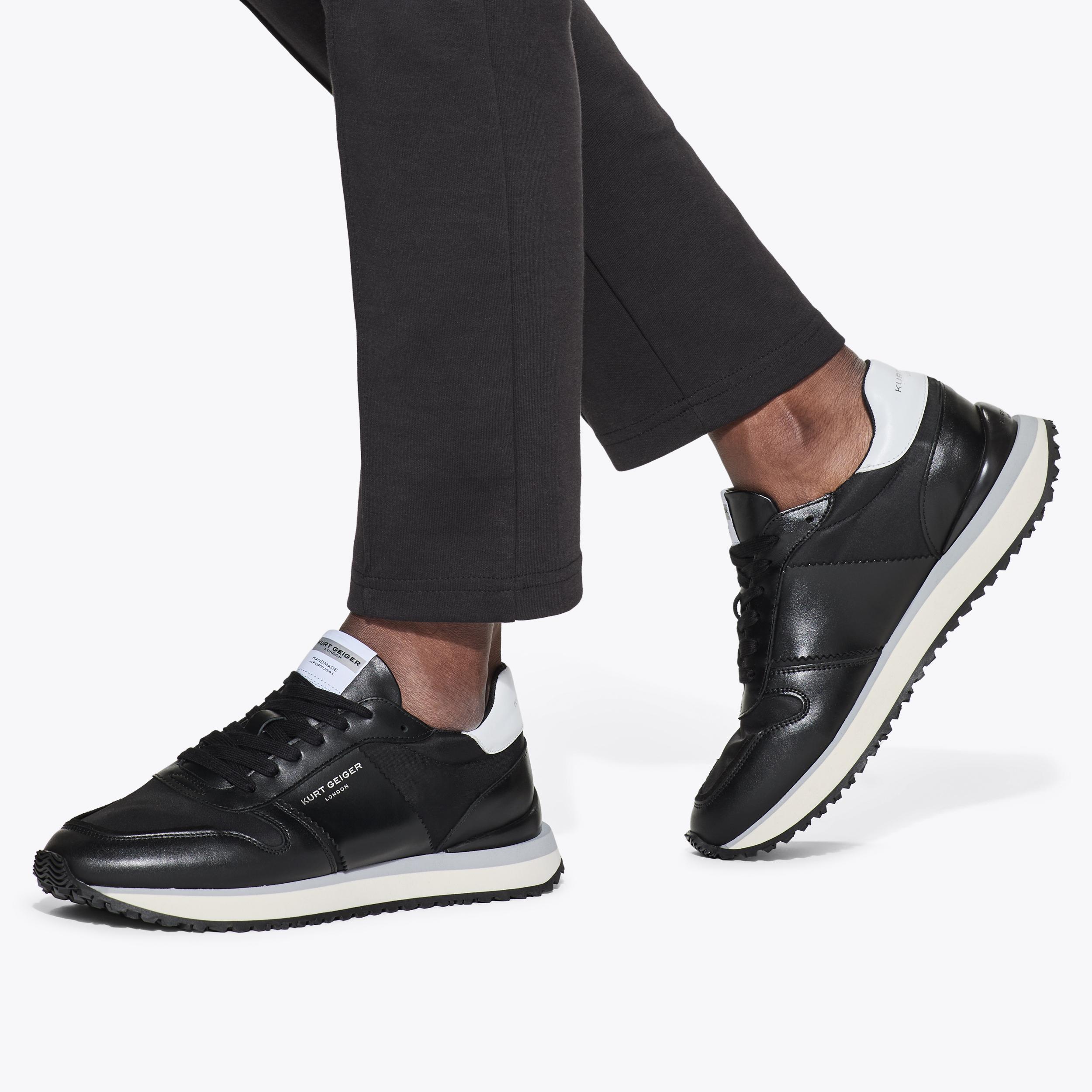 Diego Black Lace Up Sneakers | Kurt Geiger London | Kurt Geiger