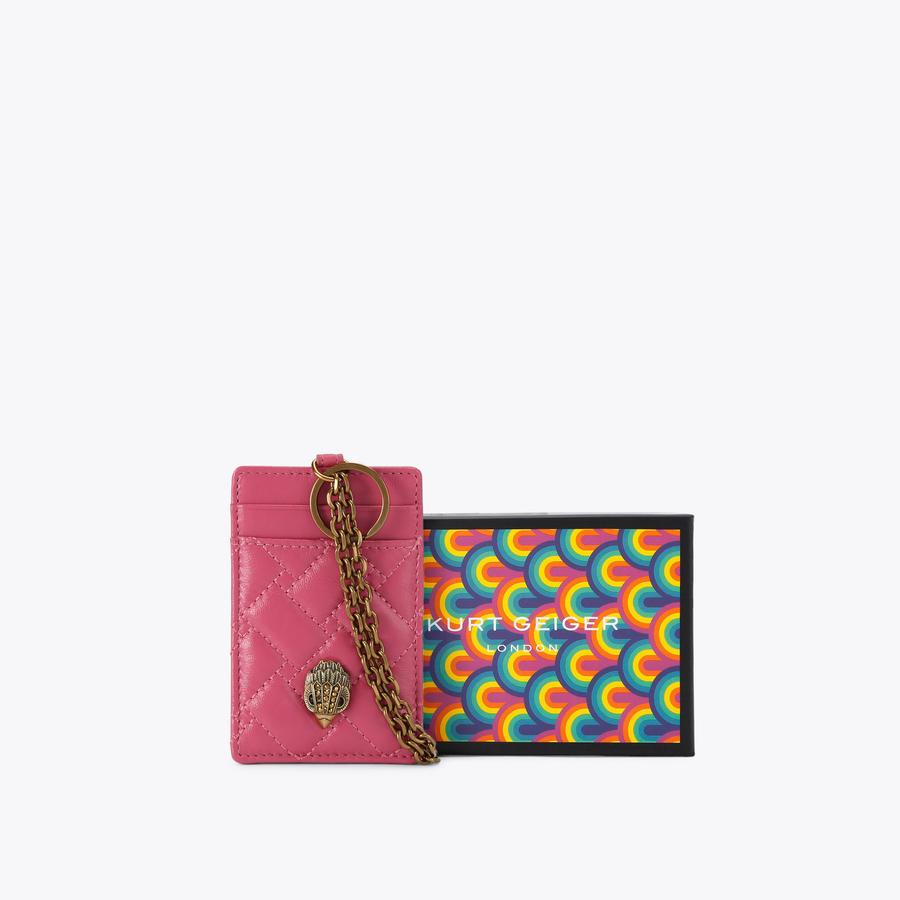 KENSINGTON LANYARD CC Fuchsia Leather Lanyard by KURT GEIGER LONDON
