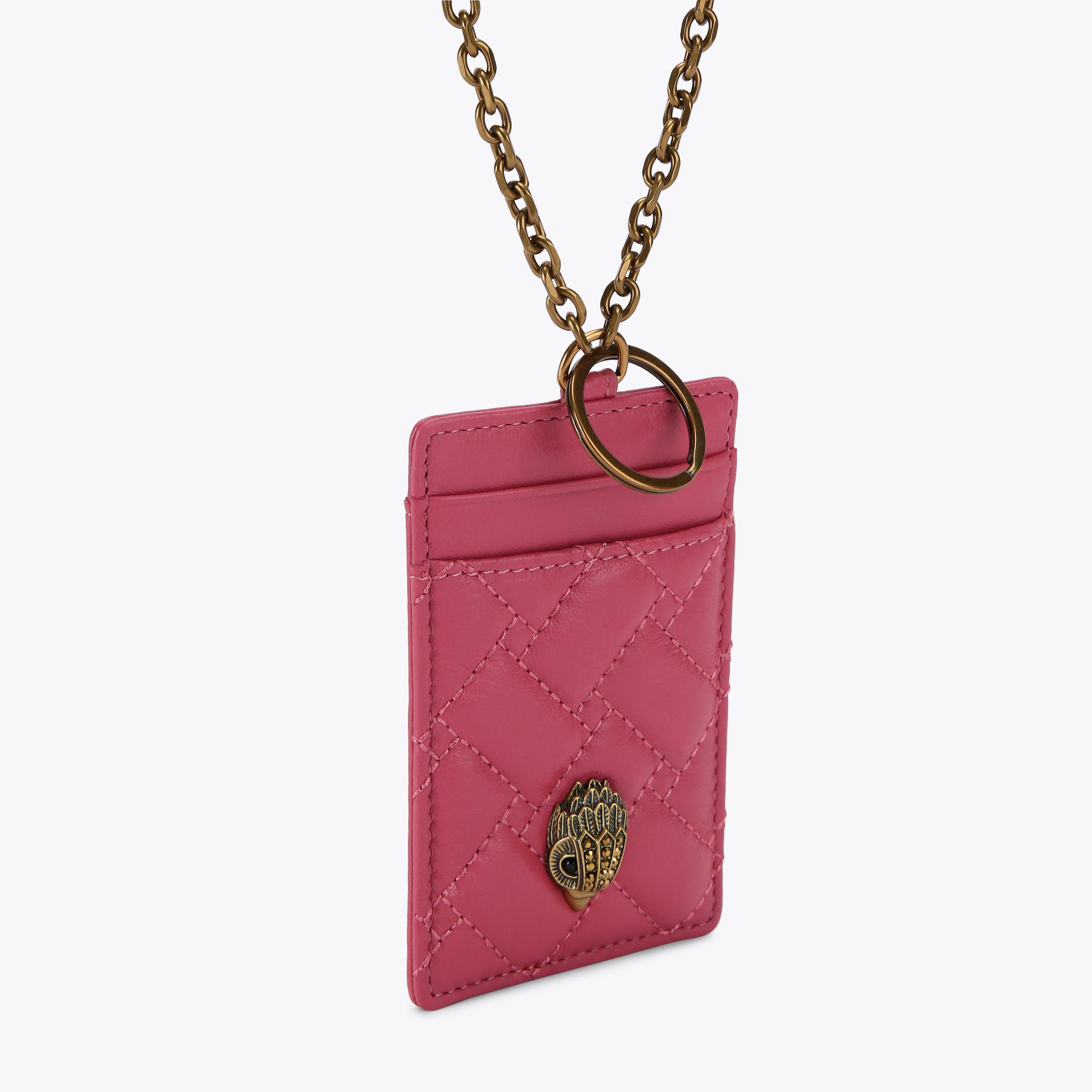 KENSINGTON LANYARD CC Fuchsia Leather Lanyard by KURT GEIGER LONDON
