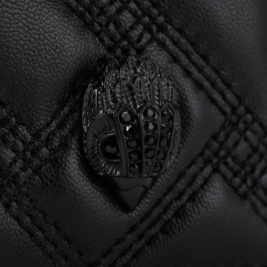 Kensington Black Leather Designer Lanyard | Kurt Geiger