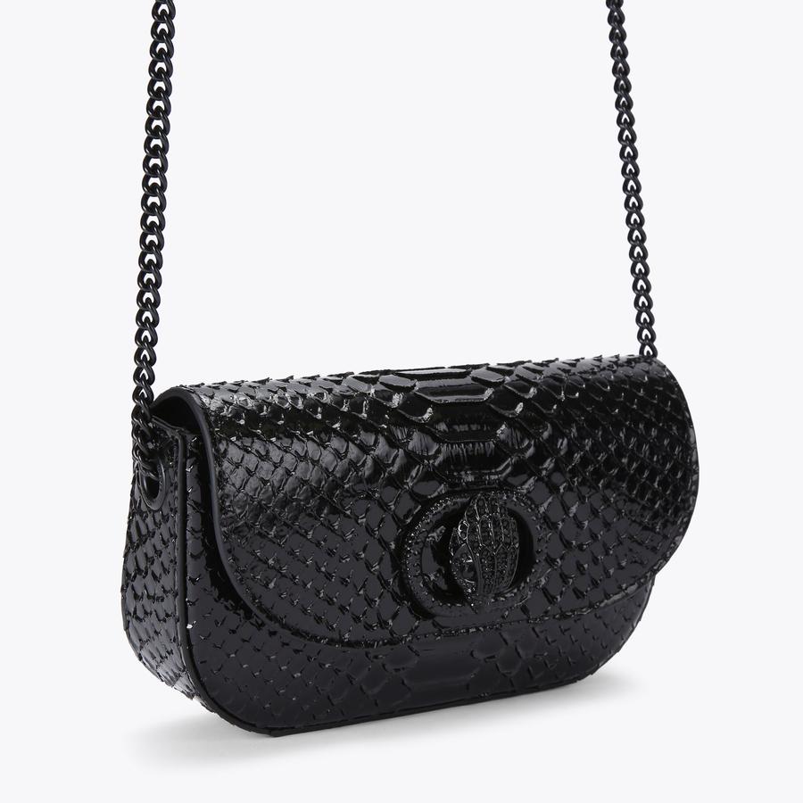 洋楽 BIG BLAC Strickly D.O.G. Hustlers KENSINGTON XBODY KURT Black Leather Cross Body Bag by KURT