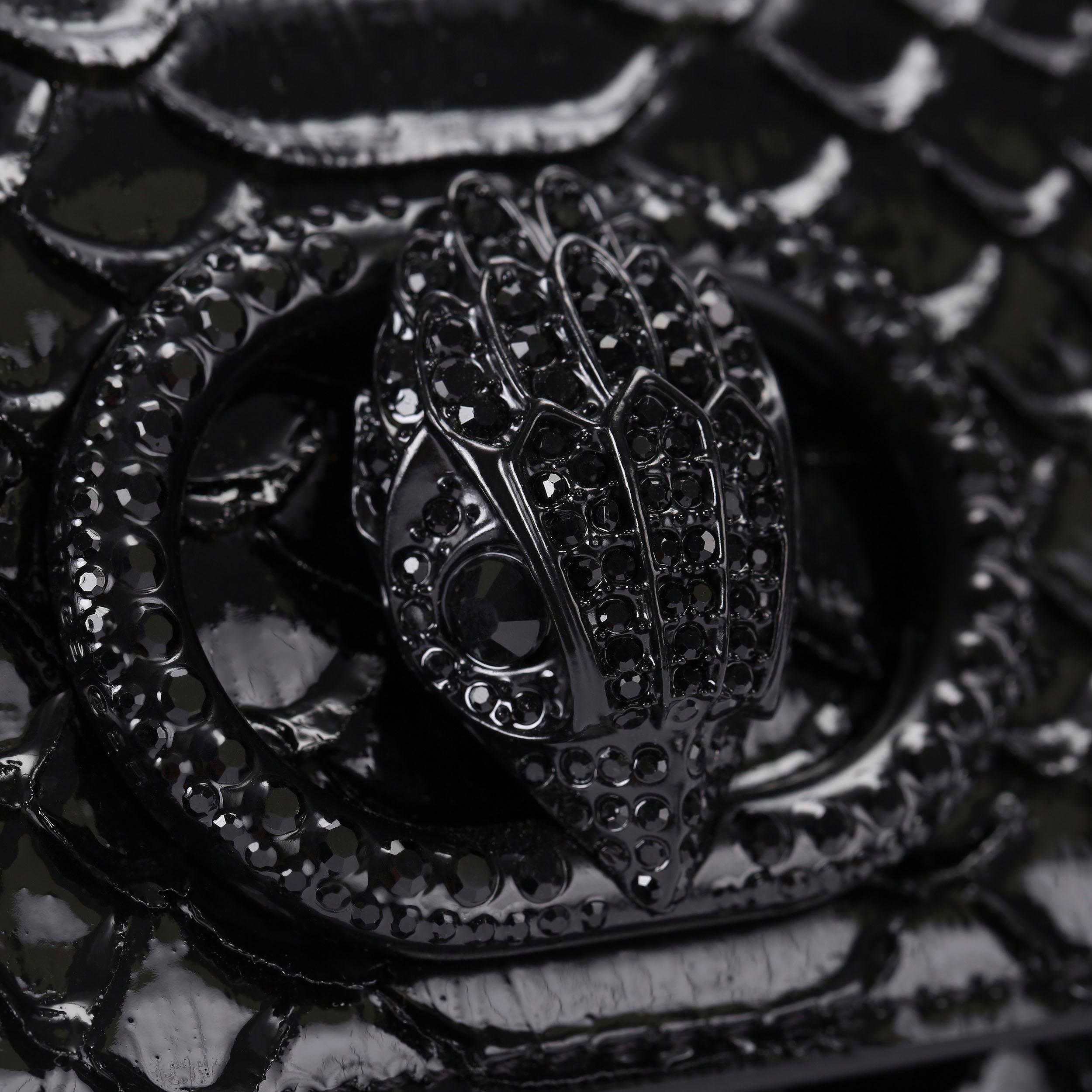 Chelsea Black Snake Embossed Crossbody Bag | Kurt Geiger
