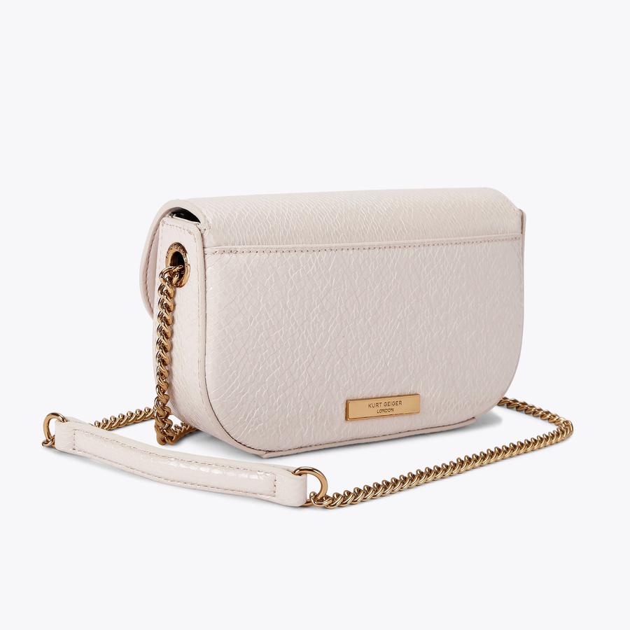 SM CHELSEA XBODY Bone Leather Cross Body Purse by KURT GEIGER LONDON