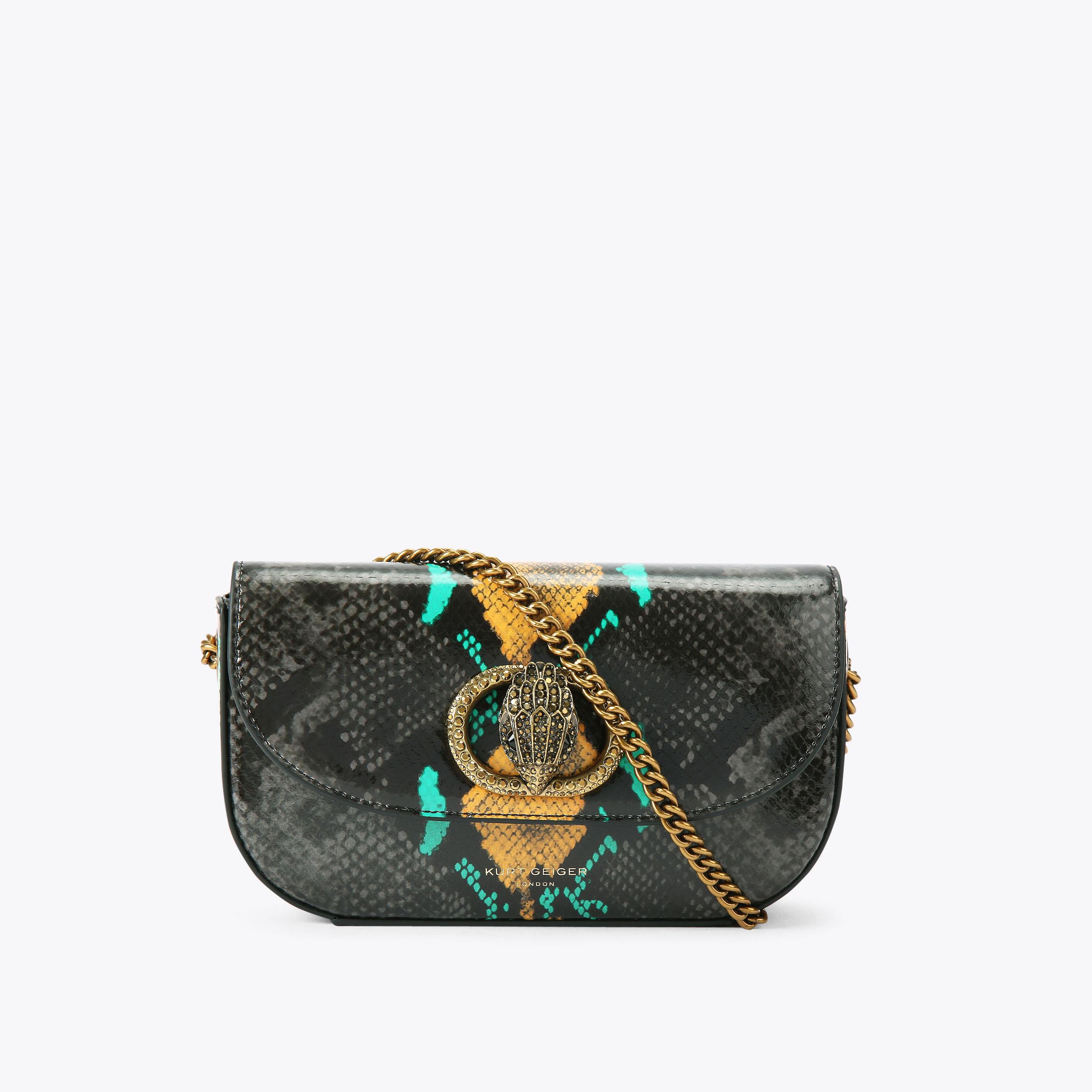 SM CHELSEA XBODY Snake Print Cross Body Purse by KURT GEIGER