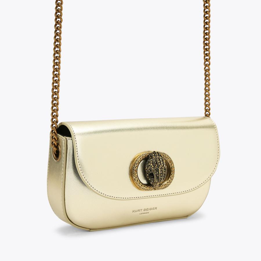 SM CHELSEA XBODY Gold Cross Body Bag by KURT GEIGER LONDON