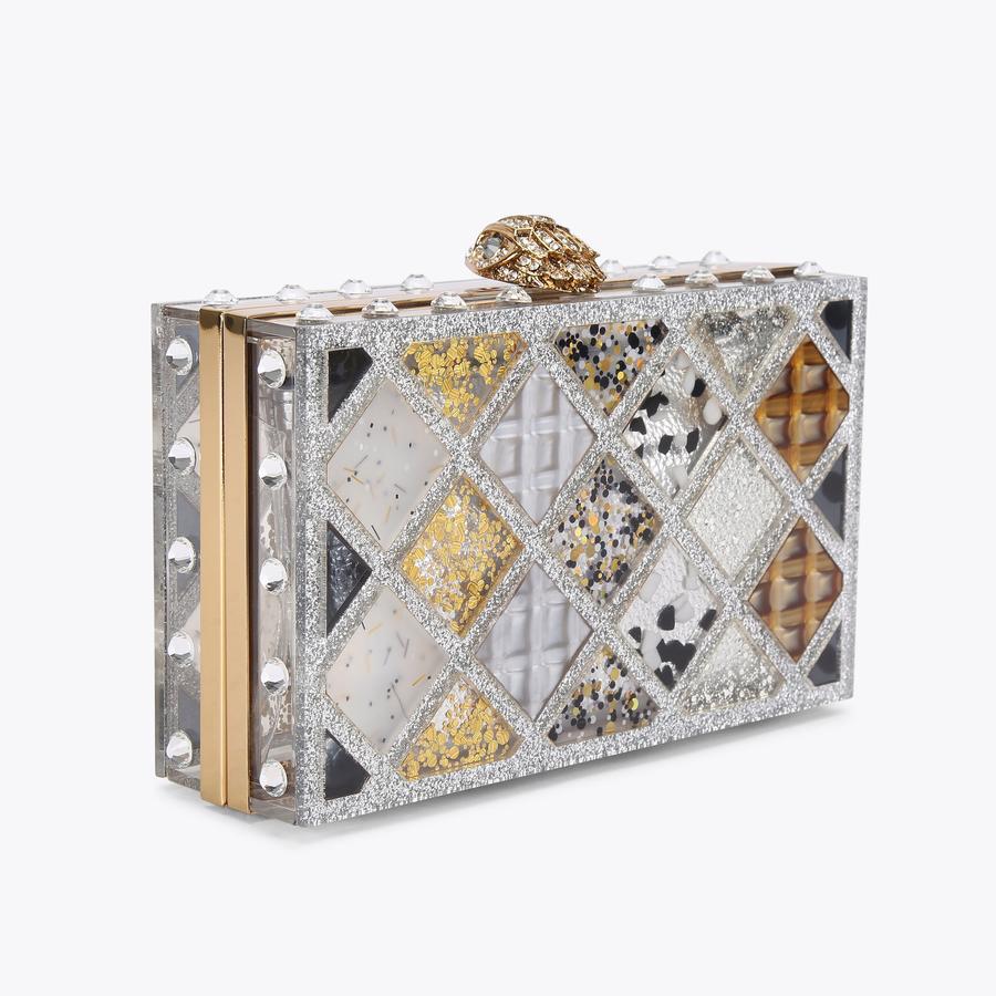 CRYSTAL QUILT BOX CLUTCH Acrylic Clutch Purse by KURT GEIGER