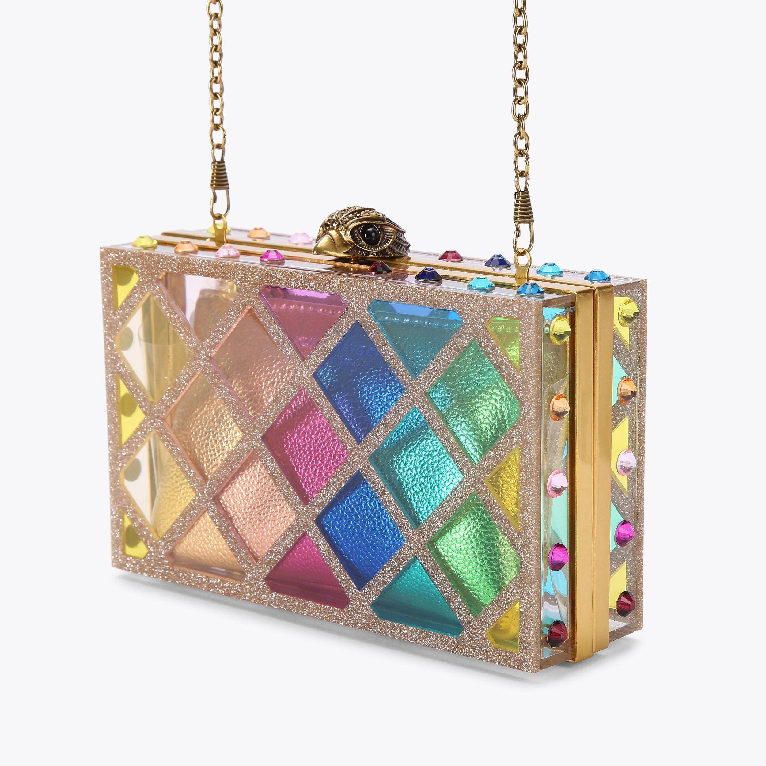 Multi coloured clutch sale