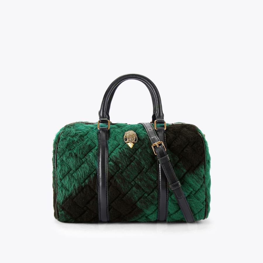 TWEED KENSINGTON BOSTON Green Tweed Bowling Bag by KURT GEIGER LONDON