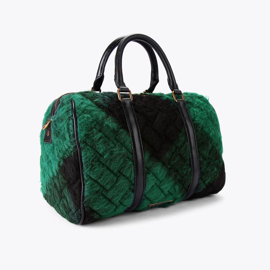 TWEED KENSINGTON BOSTON Green Tweed Bowling Bag by KURT GEIGER LONDON