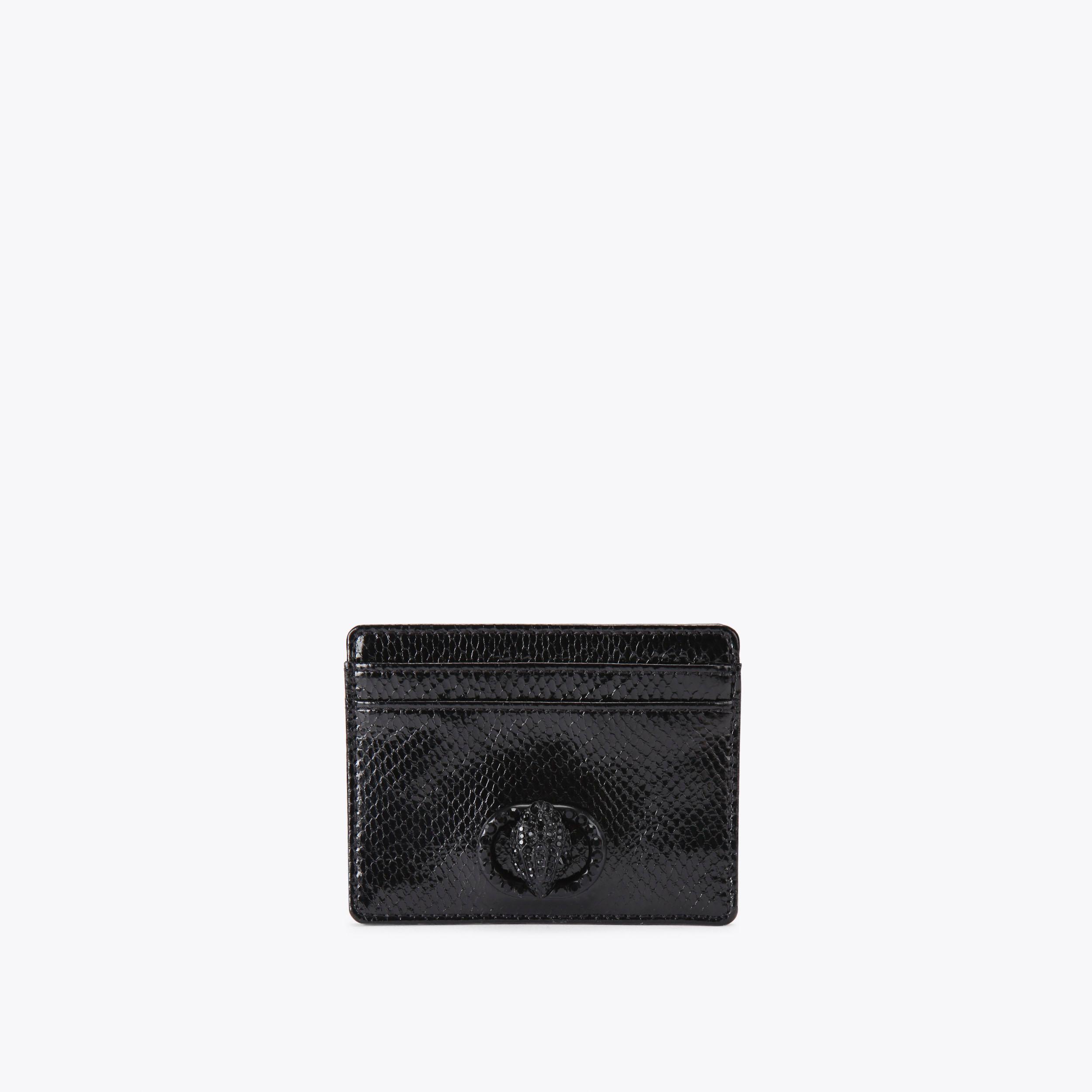 CHELSEA CARD HOLDER DR Black Lizard Embossed Card Holder by KURT