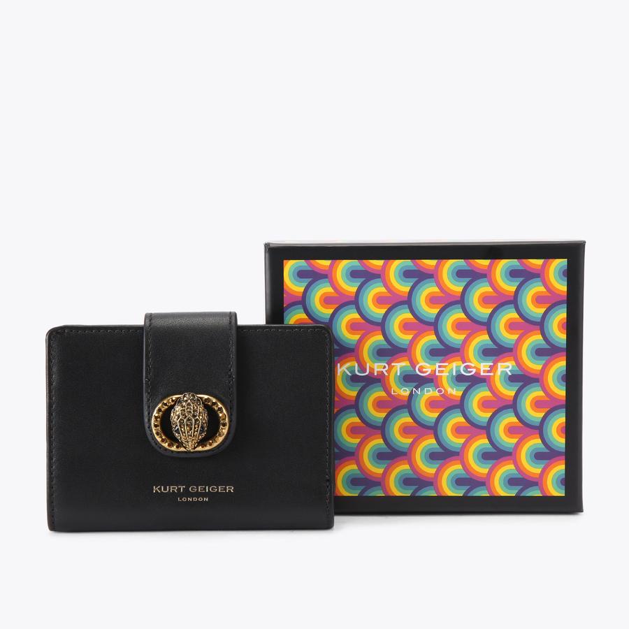 CHELSEA FOLD WALLET Black Flap Over Wallet by KURT GEIGER LONDON