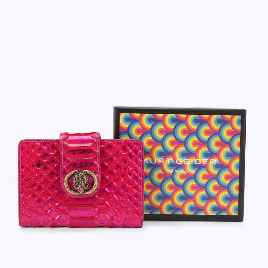 Chelsea Fuchsia Snake Print Wallet | Kurt Geiger