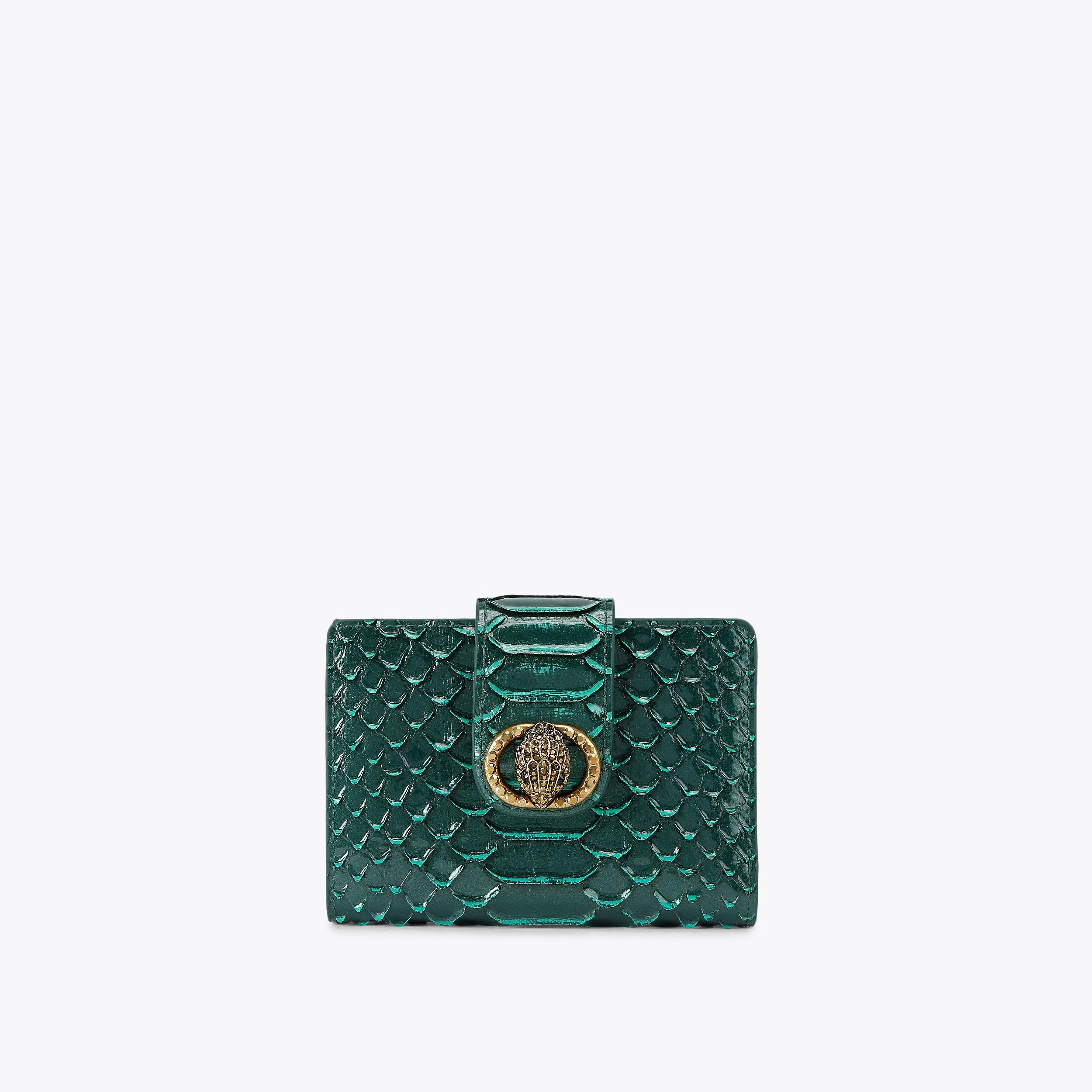 Chelsea Fold Wallet Green Leather Purse | Kurt Geiger