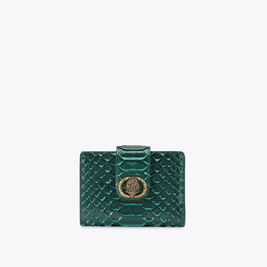 Chelsea Fold Wallet Green Leather Purse | Kurt Geiger