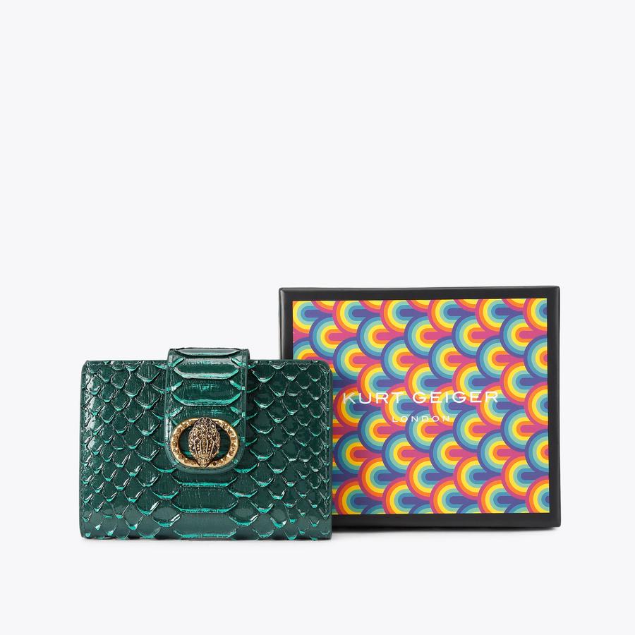 Chelsea Fold Wallet Green Leather Purse | Kurt Geiger