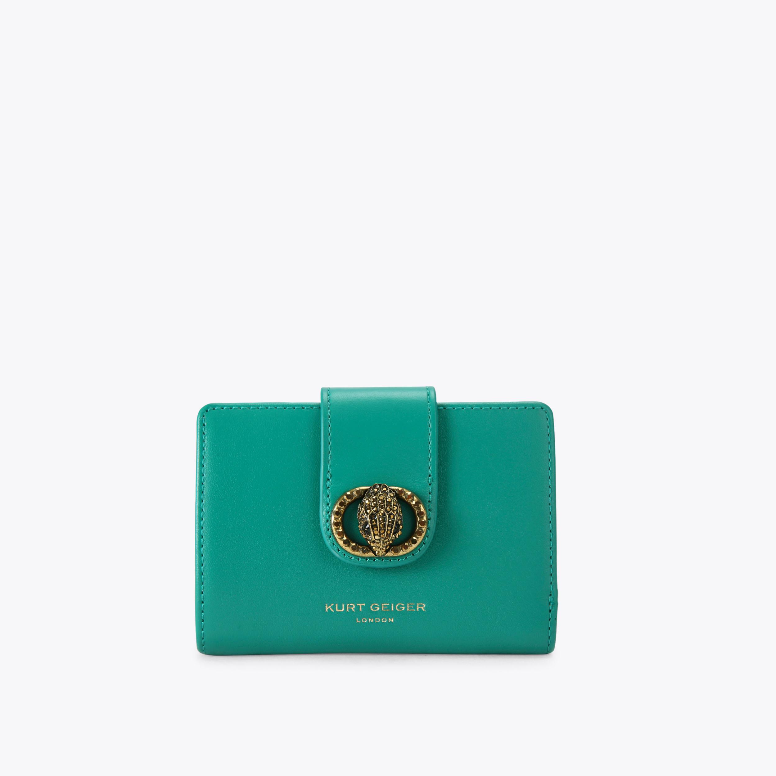 Chelsea Fold Wallet Green Leather Purse | Kurt Geiger