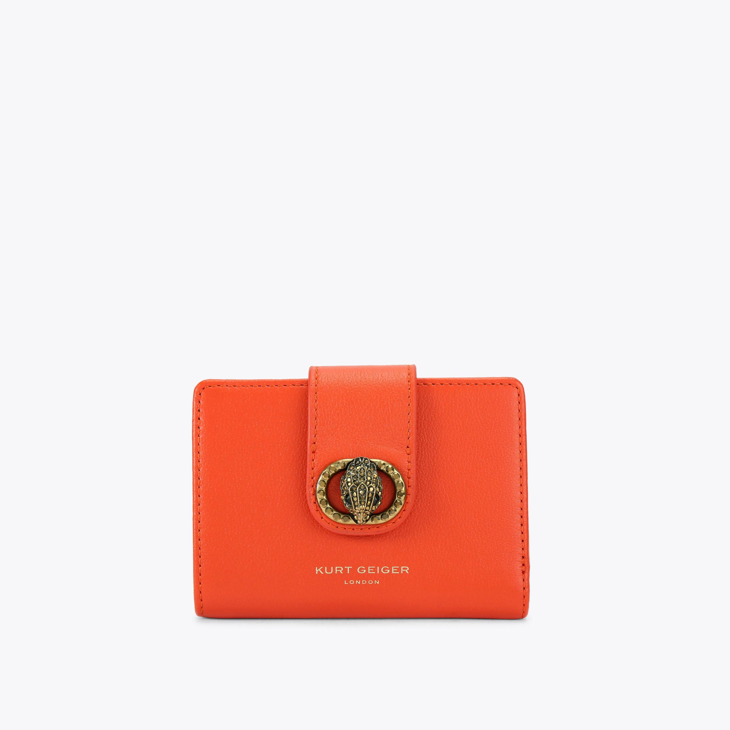 Chelsea Fold Wallet Orange Leather | Kurt Geiger