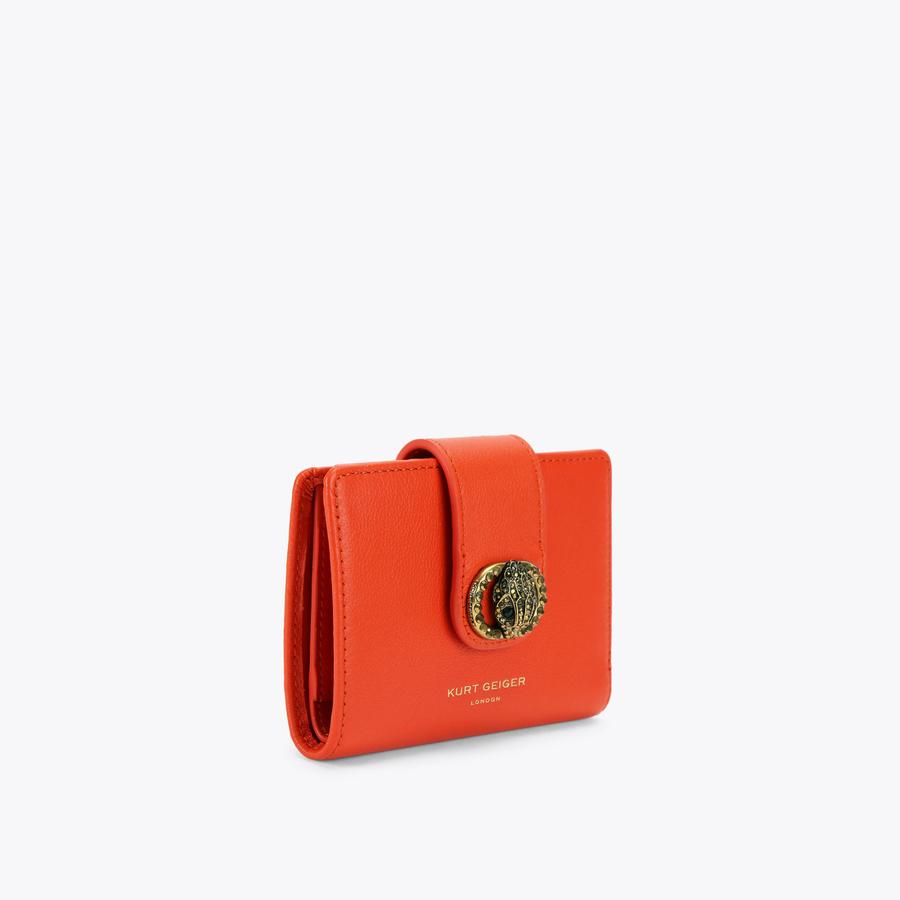 Chelsea Fold Wallet Orange Leather | Kurt Geiger