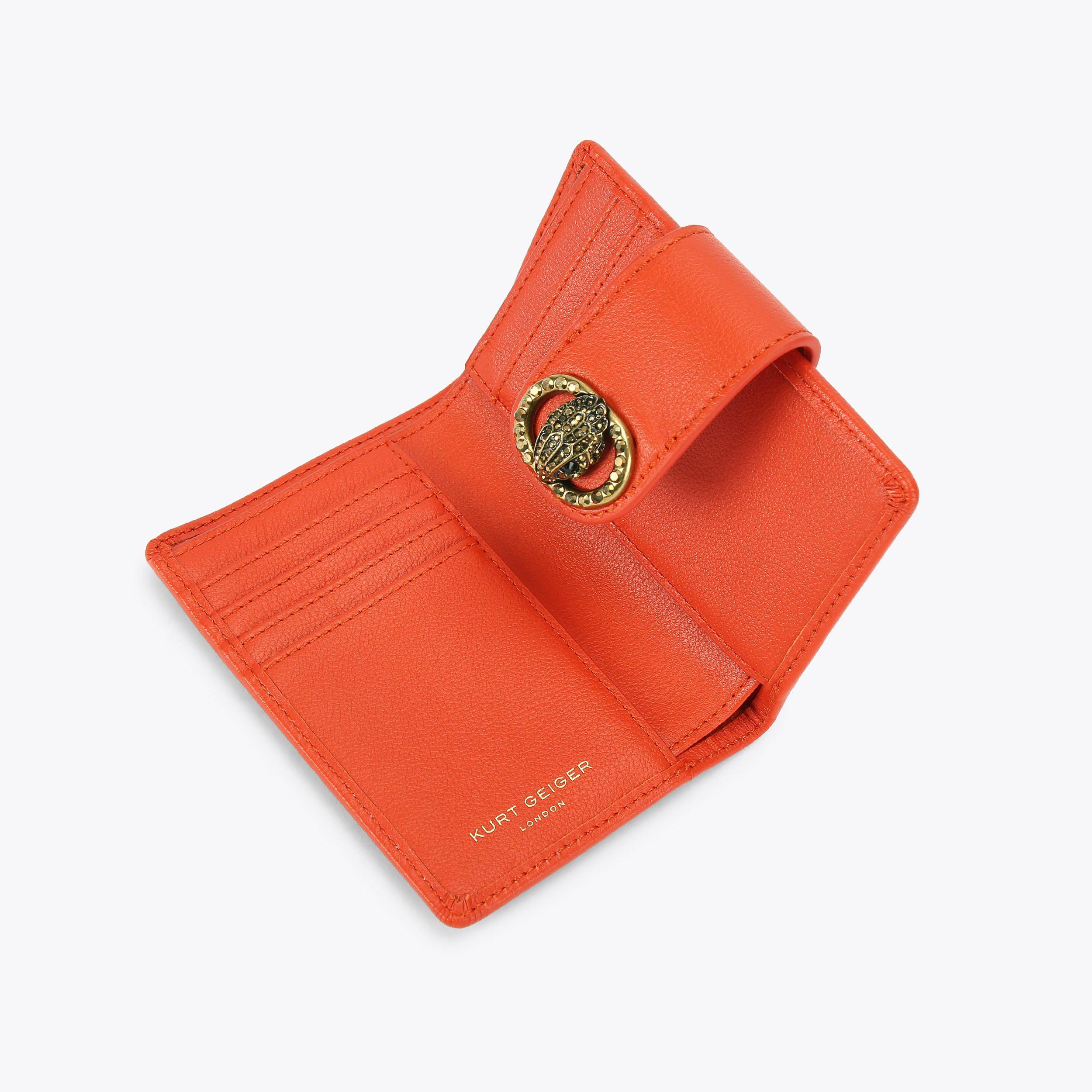 Chelsea Fold Wallet Orange Leather | Kurt Geiger