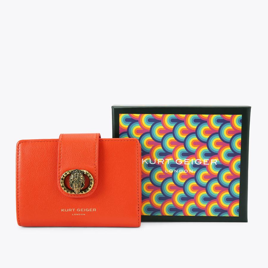 CHELSEA FOLD WALLET Orange Leather Fold Over Wallet by KURT