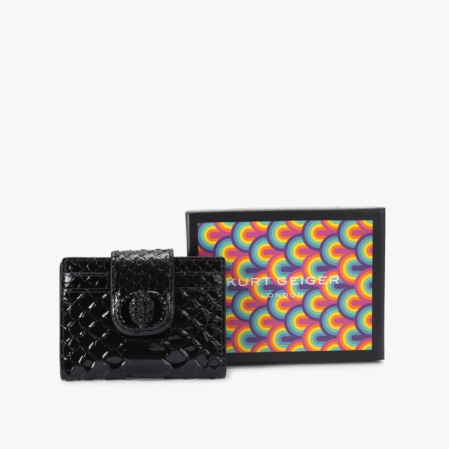 Chelsea Multi Card Holder Black Lizard Wallet | Kurt Geiger