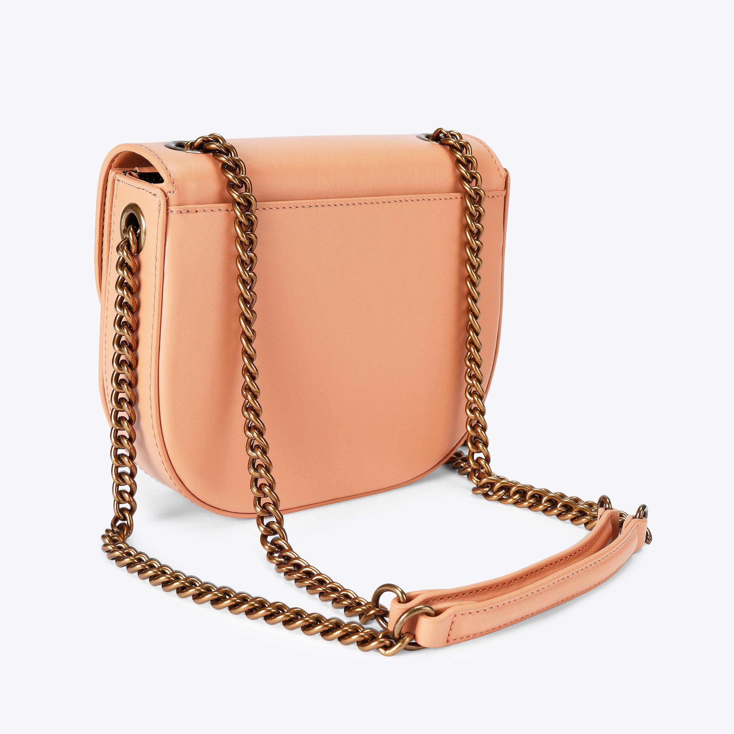 CHELSEA SADDLE BAG Tan Leather Saddle Bag by KURT GEIGER LONDON