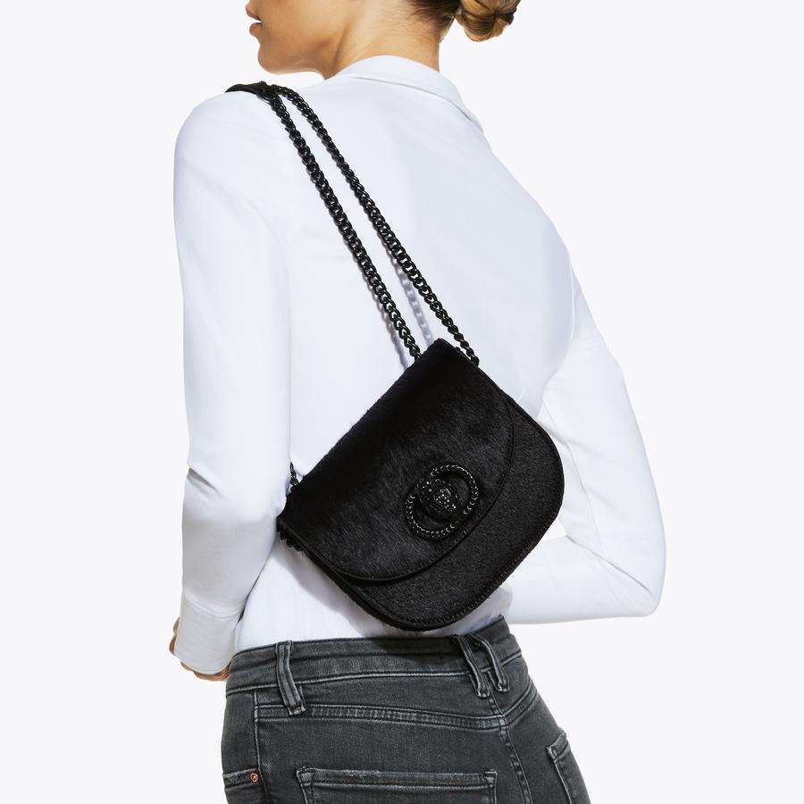 CHELSEA SADDLE BAG DR Black Cross Body Saddle by KURT GEIGER LONDON
