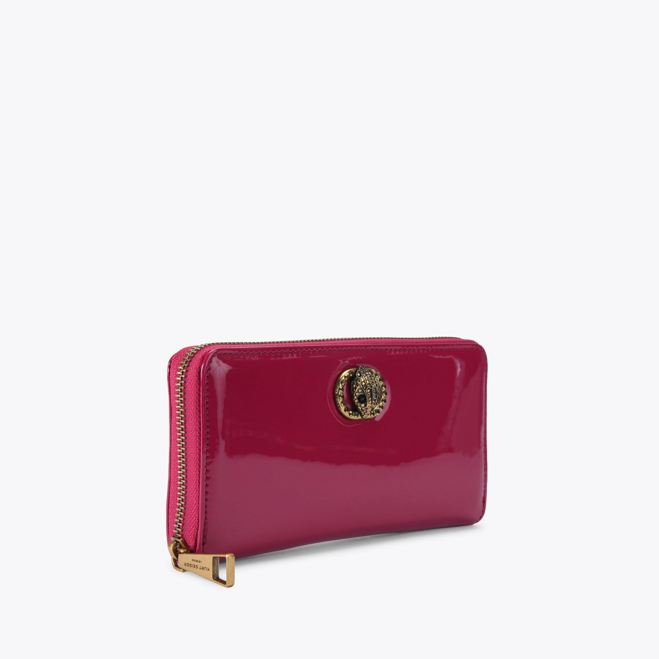 CHELSEA ZIP AROUND W Fuchsia Patent Leather Purse by KURT