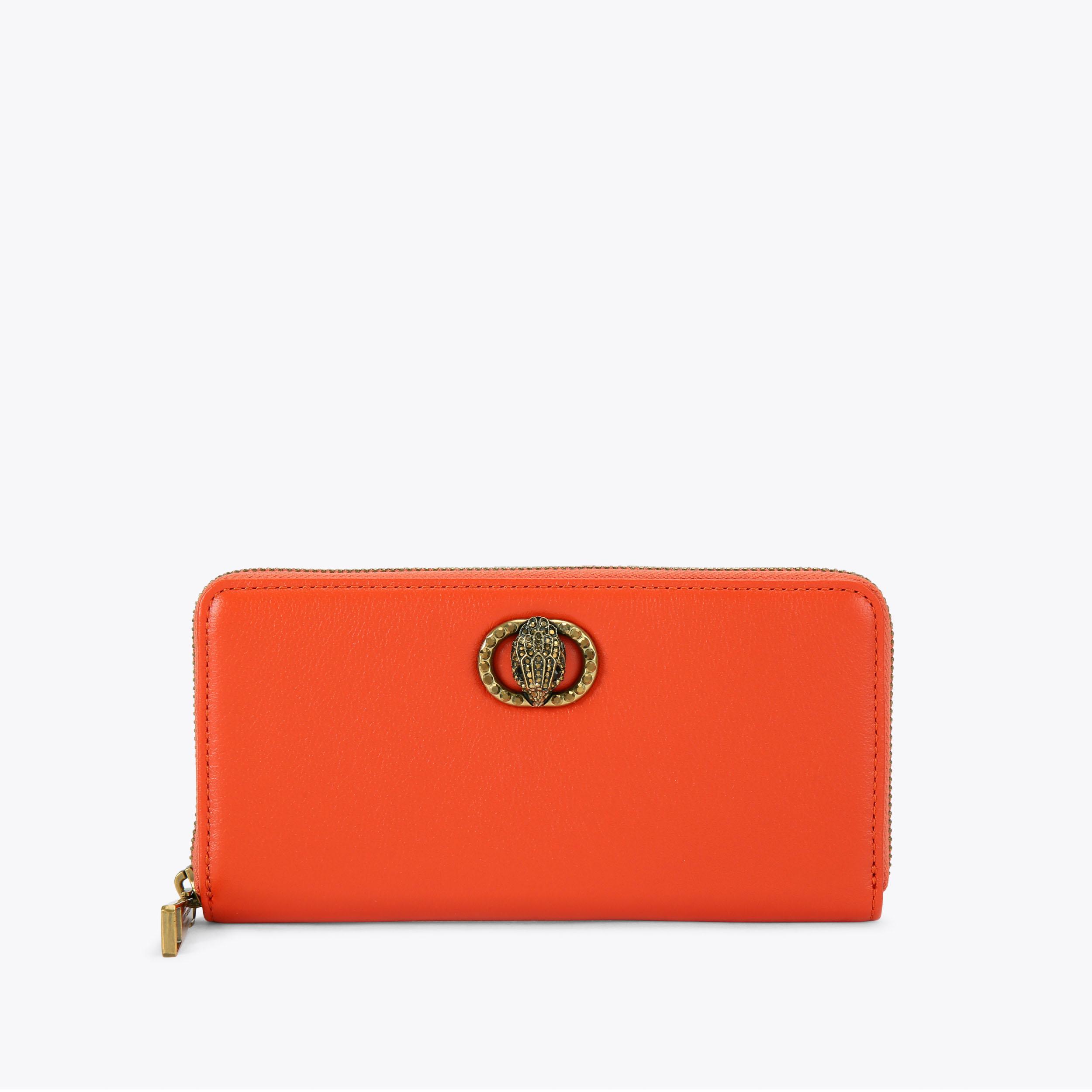 ０orange Chelsea Orange Leather Zip Wallet | Kurt Geiger
