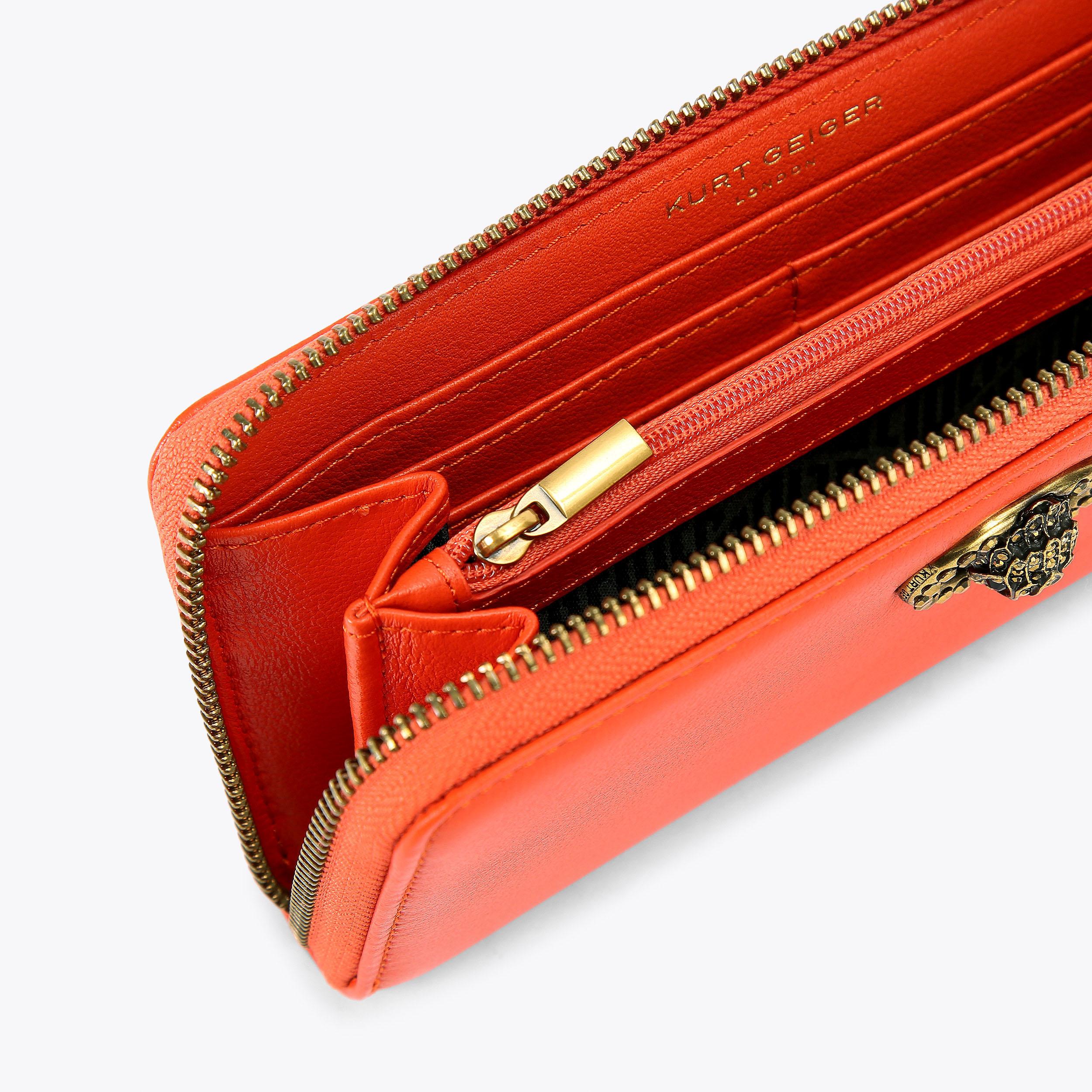 Chelsea Orange Leather Zip Wallet | Kurt Geiger