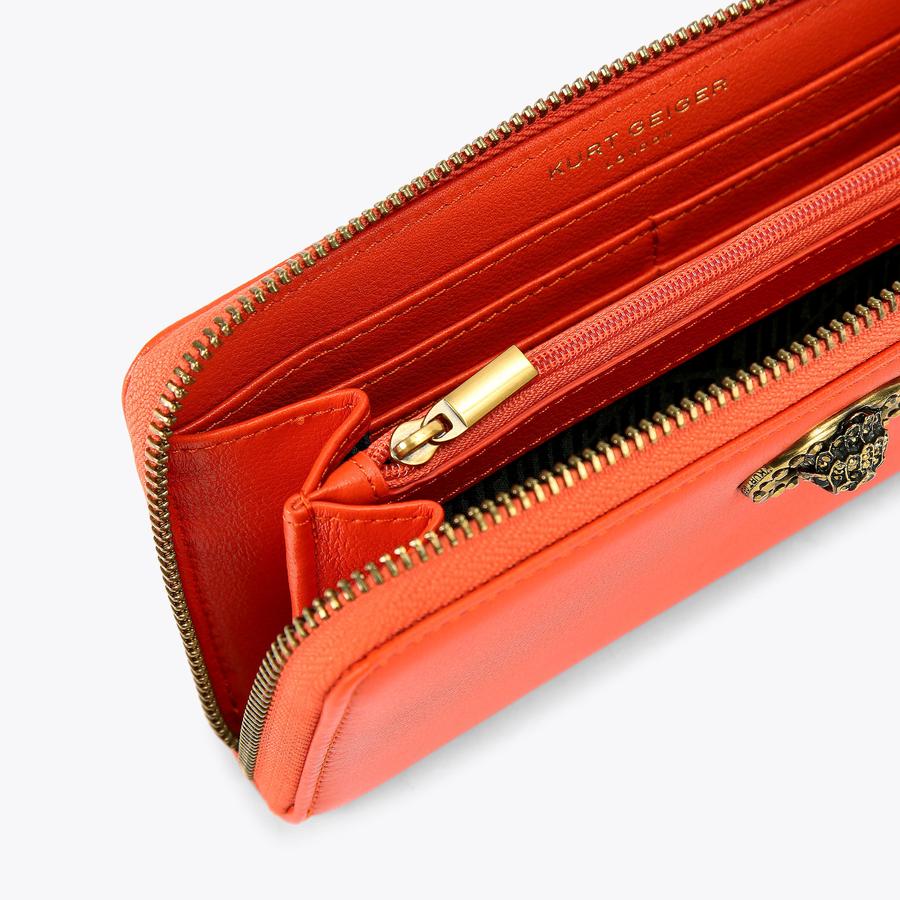 Chelsea Orange Leather Zip Wallet | Kurt Geiger